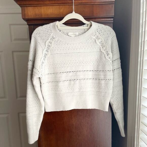 ✨Treasure & Bond✨ Lace Trim Open Stitch Sweater - Picture 3 of 11